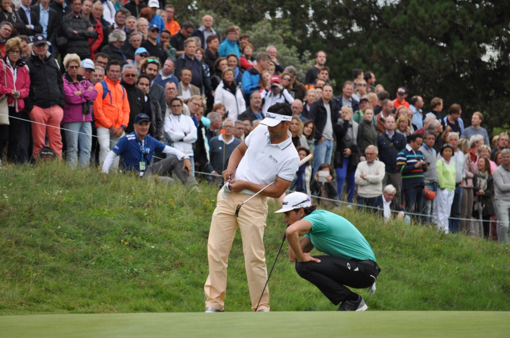 DSC_0427  Lee Slattery (left) and Rafa Cabrera-Bello on the 18th on Sunday
